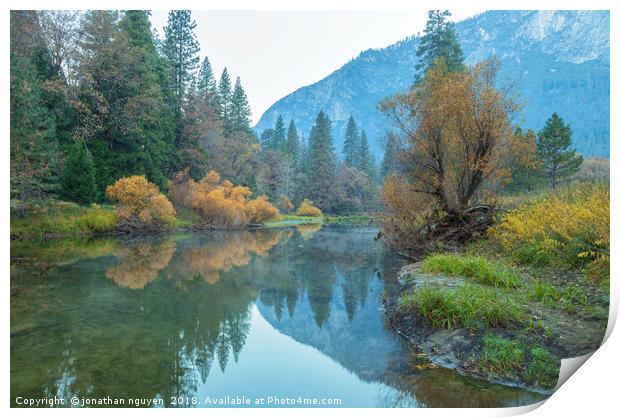 Yosemite Autumnal Scene Print by jonathan nguyen