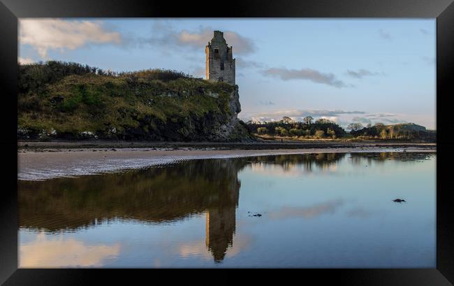Reflections At Greenen Castle Framed Print by Chris Wright