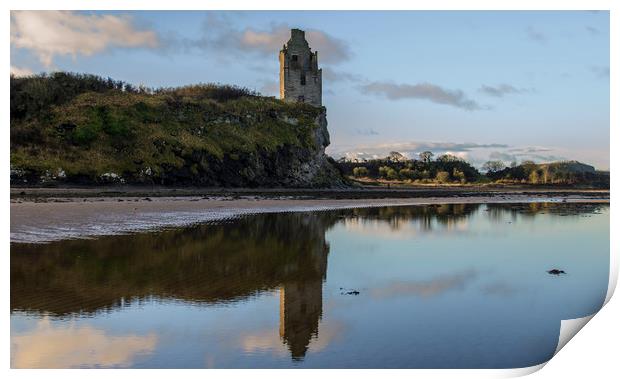 Reflections At Greenen Castle Print by Chris Wright