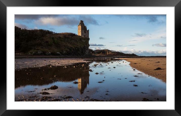 Reflections At Greenan Castle Framed Mounted Print by Chris Wright