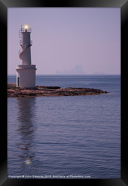 La Sabina Lighthouse Formentera Framed Print by John Edwards