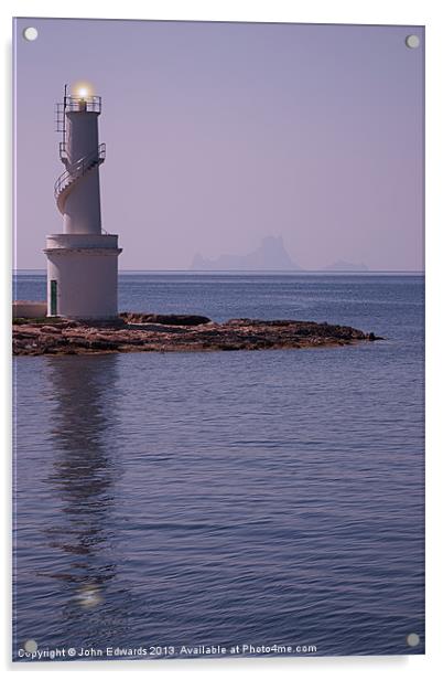 La Sabina Lighthouse Formentera Acrylic by John Edwards