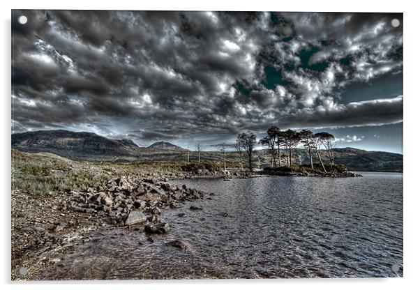Loch in the Scottish Highlands Acrylic by Gabor Pozsgai