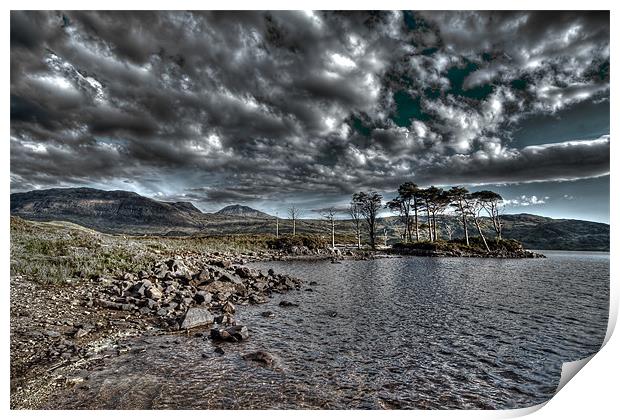 Loch in the Scottish Highlands Print by Gabor Pozsgai
