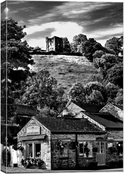 The Three Roofs Cafe Castleton Canvas Print by Darren Burroughs