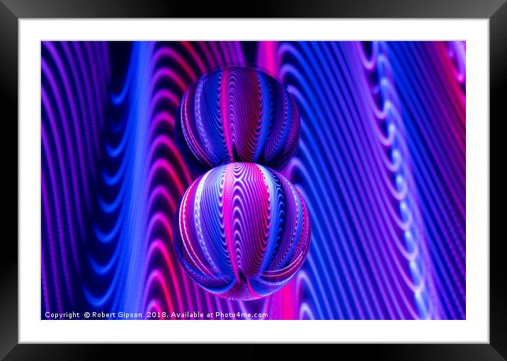 Abstract art Colours in Invert Glass Ball Framed Mounted Print by Robert Gipson