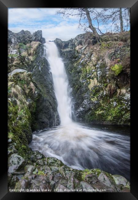 Majestic Linhope Spout Waterfall Framed Print by andrew blakey