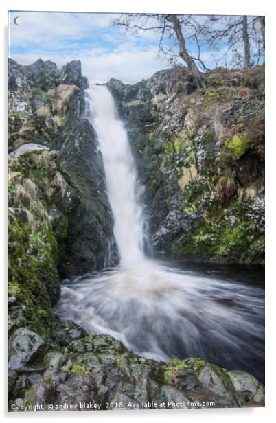 Majestic Linhope Spout Waterfall Acrylic by andrew blakey