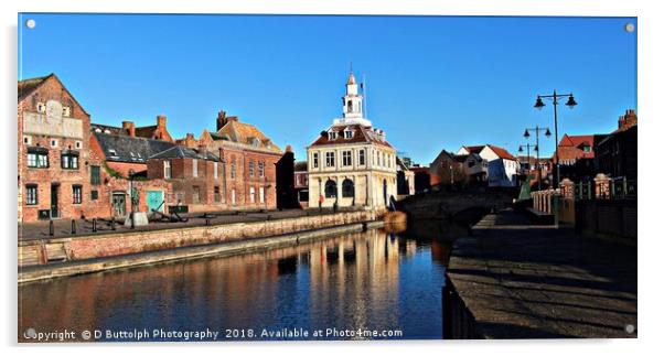 cold winter day  at kings Lynn  customs house  Acrylic by D Buttolph Photography