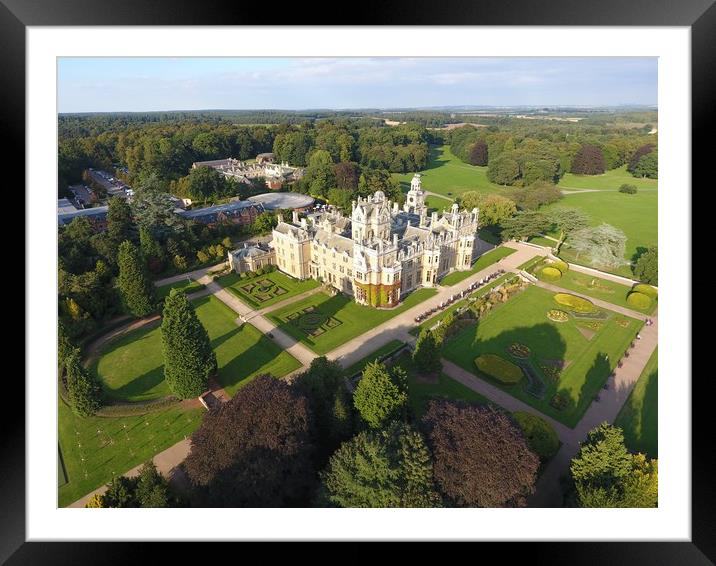 Thorsbey Hall from above Framed Mounted Print by lee retallic