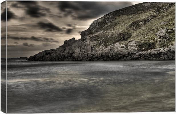 Moody seashore Canvas Print by Gabor Pozsgai