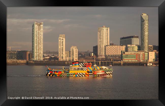 Golden Hour Snowdrop Mersey Ferry Framed Print by David Chennell