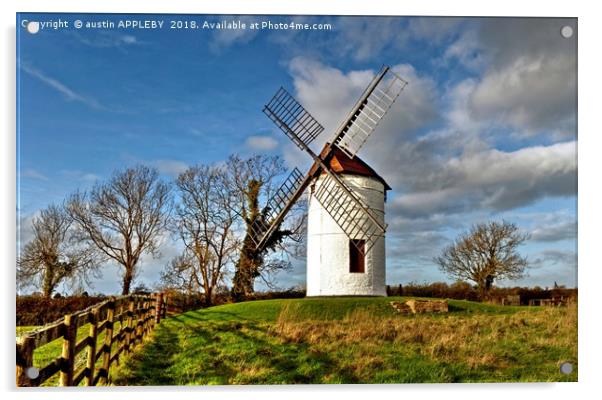 Ashton Windmill Chapel Allerton Somerset Acrylic by austin APPLEBY