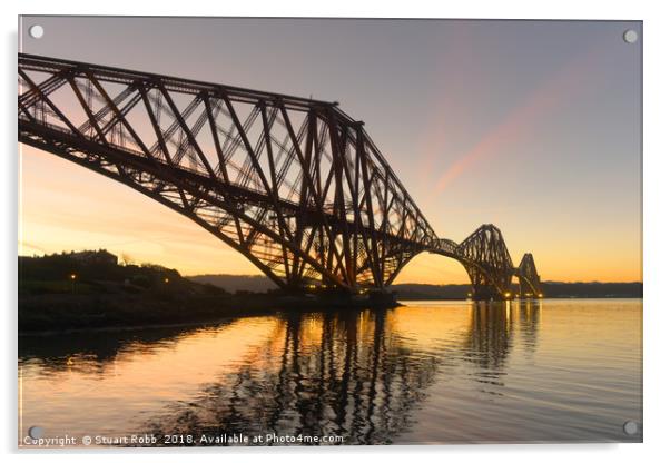 Forth Rail Bridge at Dawn Acrylic by Stuart Robb