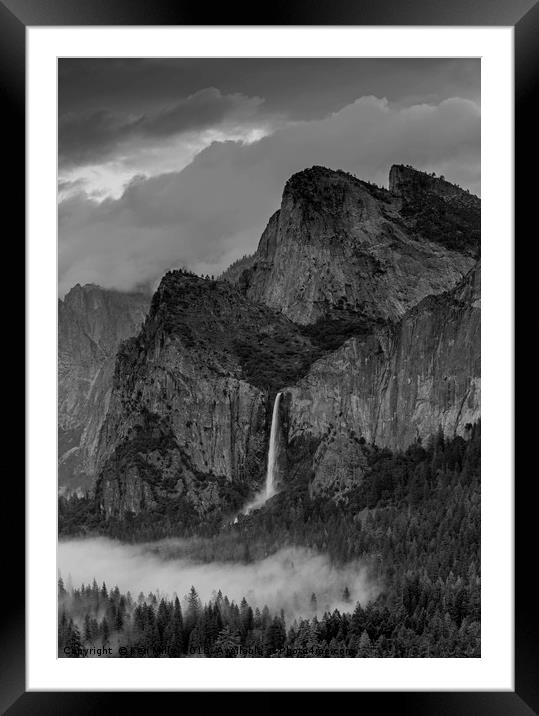 Bridalveil Falls and Mist  Framed Mounted Print by Ken Mills