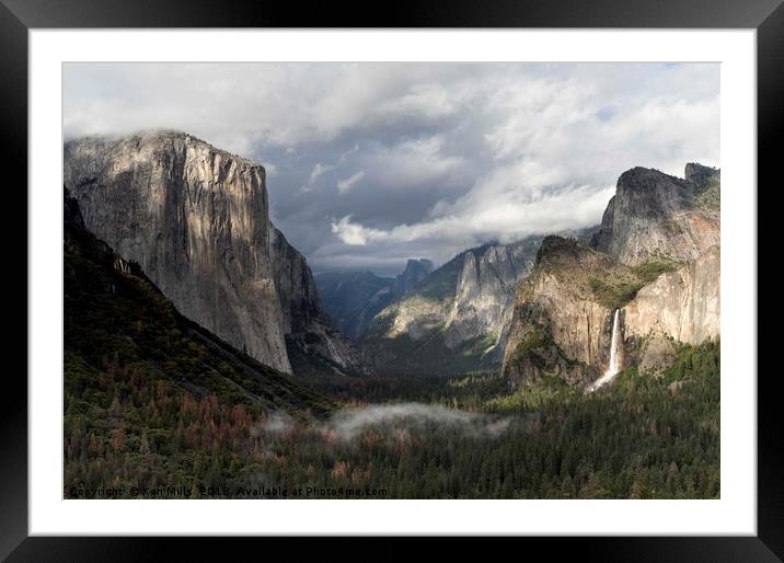 Tunnel View - Yosemite Framed Mounted Print by Ken Mills