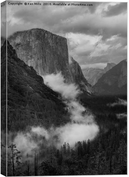 El Capitan and Mist Canvas Print by Ken Mills
