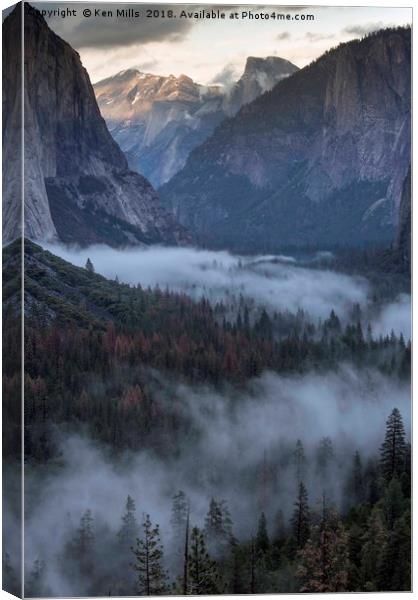 Half Dome and Mist Canvas Print by Ken Mills
