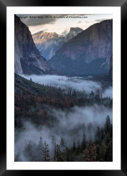 Half Dome and Mist Framed Mounted Print by Ken Mills