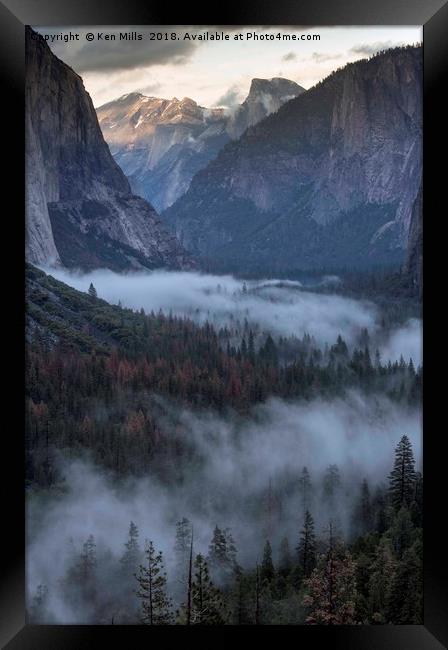 Half Dome and Mist Framed Print by Ken Mills