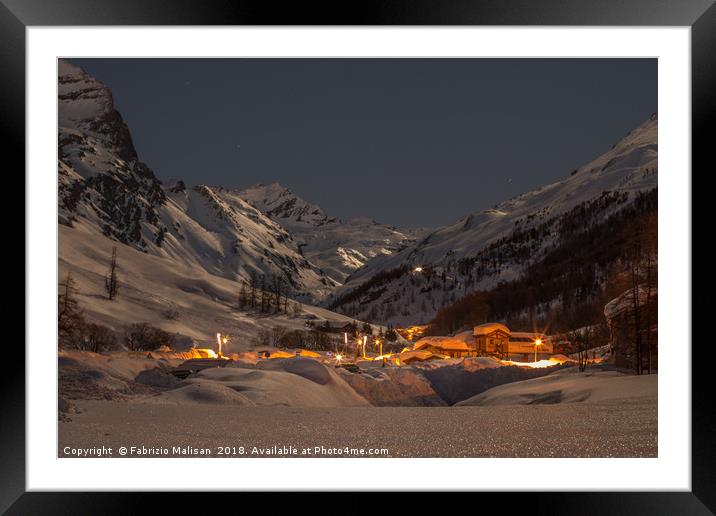 Moonlight Shadows over the mountains Framed Mounted Print by Fabrizio Malisan