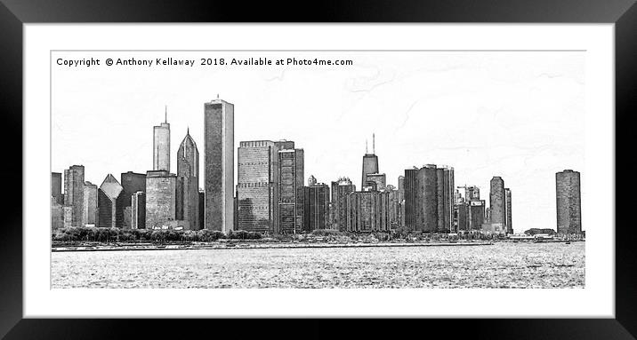 CHICAGO Framed Mounted Print by Anthony Kellaway
