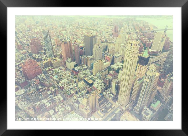 Manhattan Framed Mounted Print by jonathan nguyen