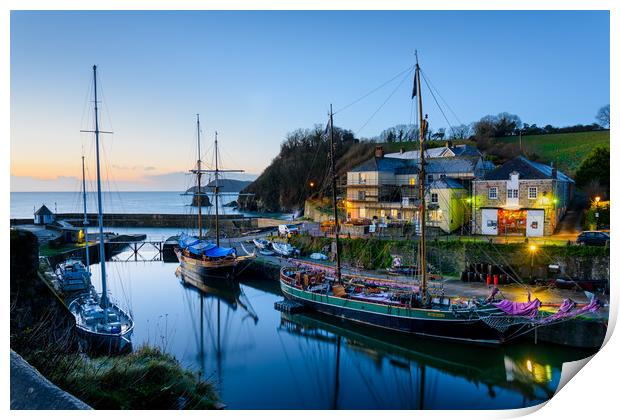 Charlestown harbour dawn Print by Michael Brookes