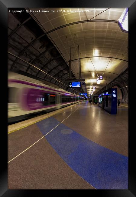 Train Leaving The Underground Station Framed Print by Jukka Heinovirta