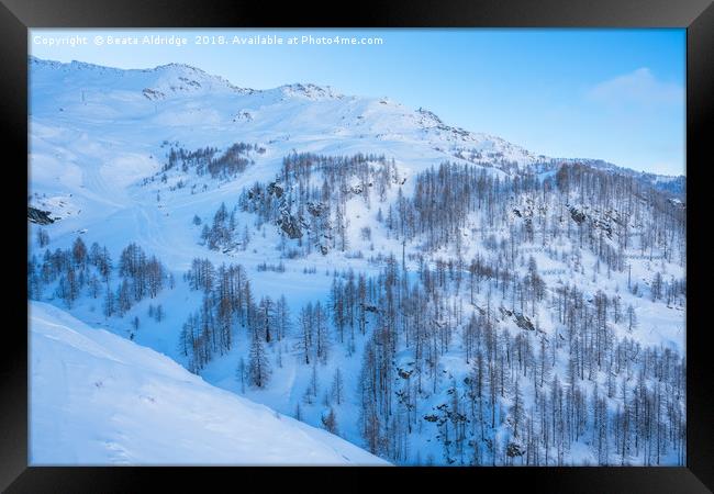 Italian Alps in the winter Framed Print by Beata Aldridge