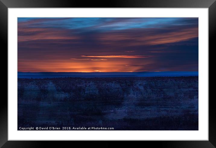 Sunset over Grand Canyon Framed Mounted Print by David O'Brien