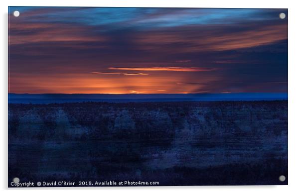 Sunset over Grand Canyon Acrylic by David O'Brien