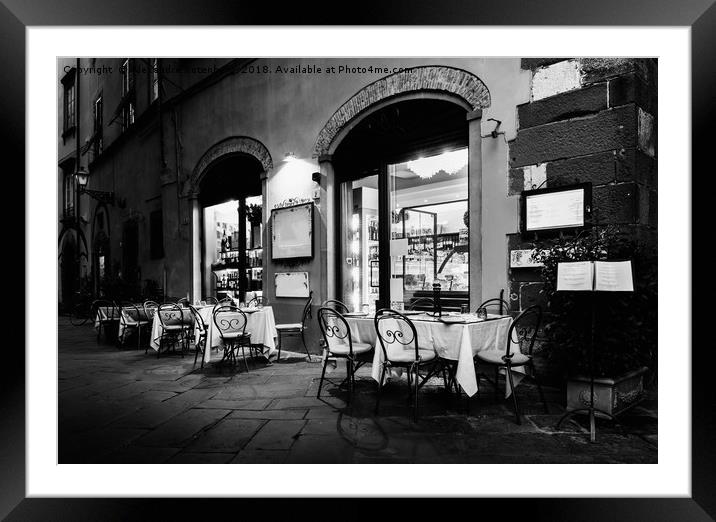 Italian Restaurant in Lucca, Italy Framed Mounted Print by Alexandre Rotenberg