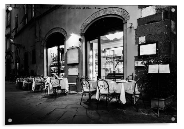 Italian Restaurant in Lucca, Italy Acrylic by Alexandre Rotenberg