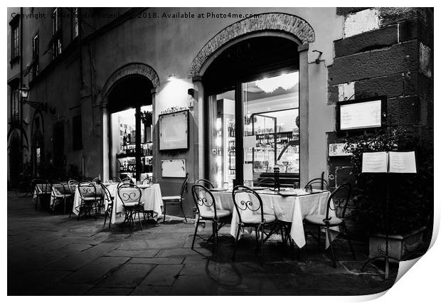 Italian Restaurant in Lucca, Italy Print by Alexandre Rotenberg