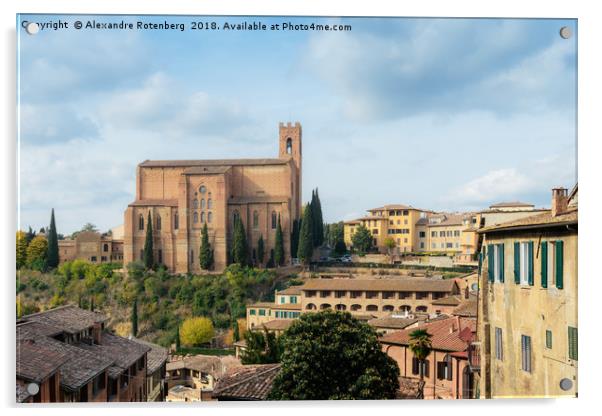 San Domenico church in Siena, Italy Acrylic by Alexandre Rotenberg