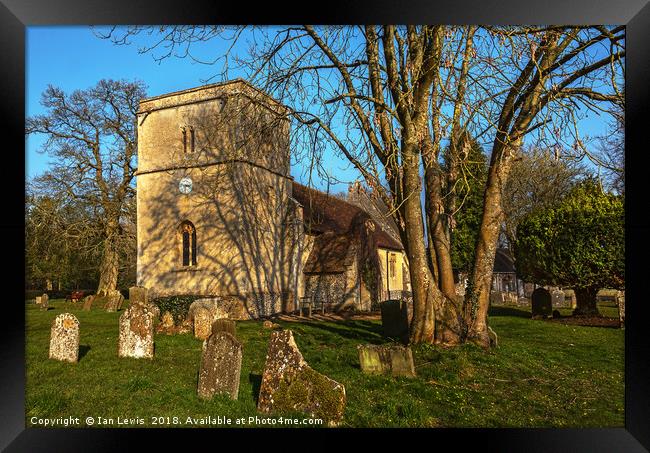 Chaddleworth  Church in Early Spring Framed Print by Ian Lewis