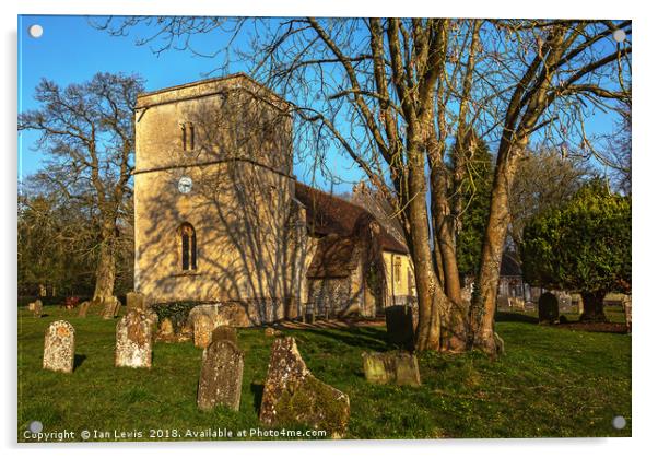 Chaddleworth  Church in Early Spring Acrylic by Ian Lewis