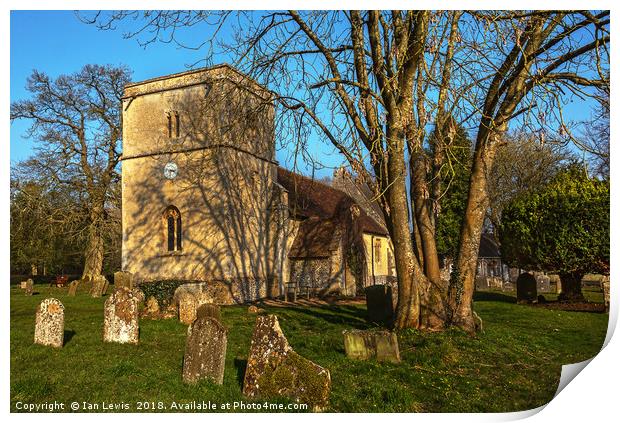 Chaddleworth  Church in Early Spring Print by Ian Lewis