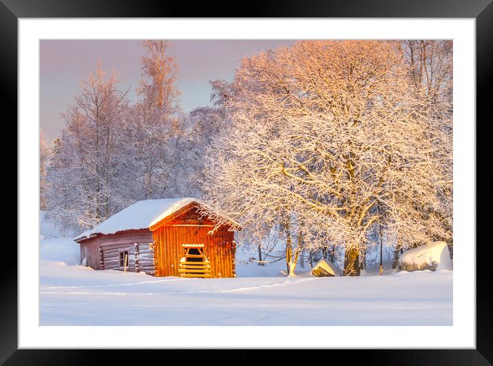 Winter in Jämtland Sweden Framed Mounted Print by Hamperium Photography
