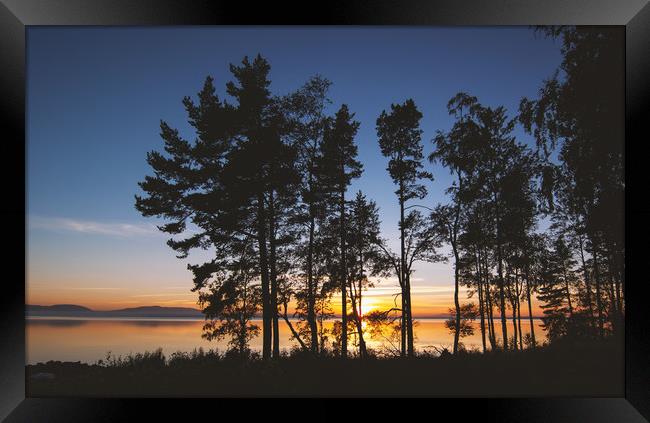 Sunset in the north of Sweden Framed Print by Hamperium Photography