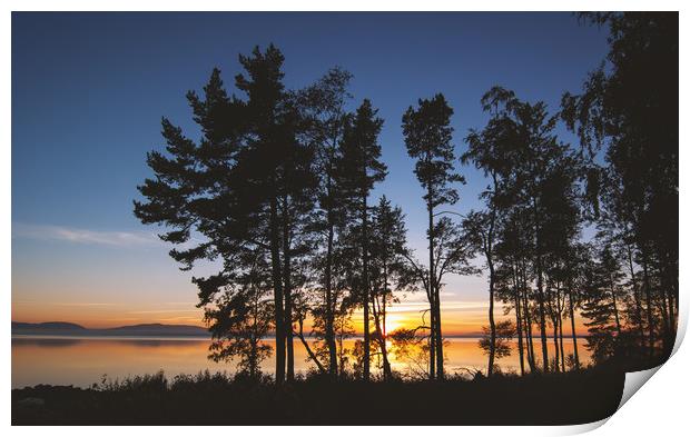 Sunset in the north of Sweden Print by Hamperium Photography