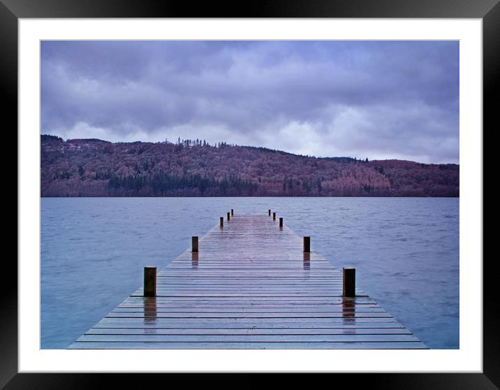 Wet Windermere Framed Mounted Print by David McCulloch