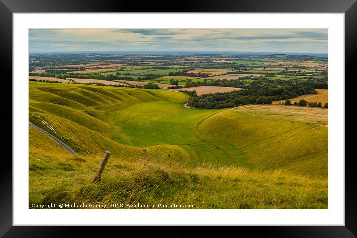 Dragons Hill, Uffington, Oxfordshire, Wiltshire  Framed Mounted Print by Michaela Gainey