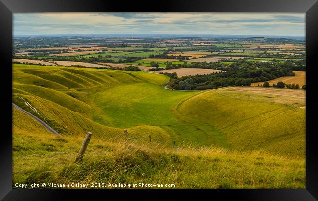 Dragons Hill, Uffington, Oxfordshire, Wiltshire  Framed Print by Michaela Gainey