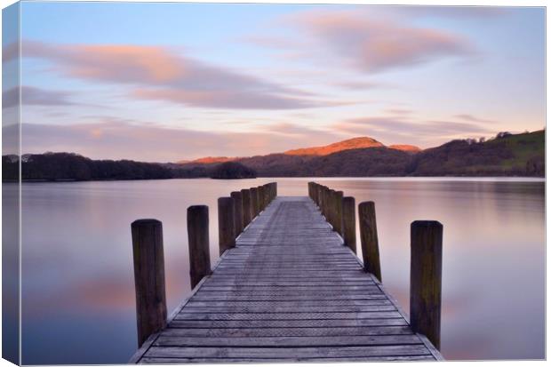 Coniston jetty Canvas Print by David Neighbour