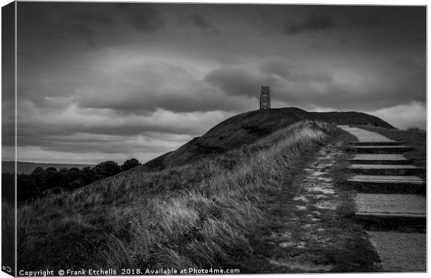 Up To The Tor Canvas Print by Frank Etchells