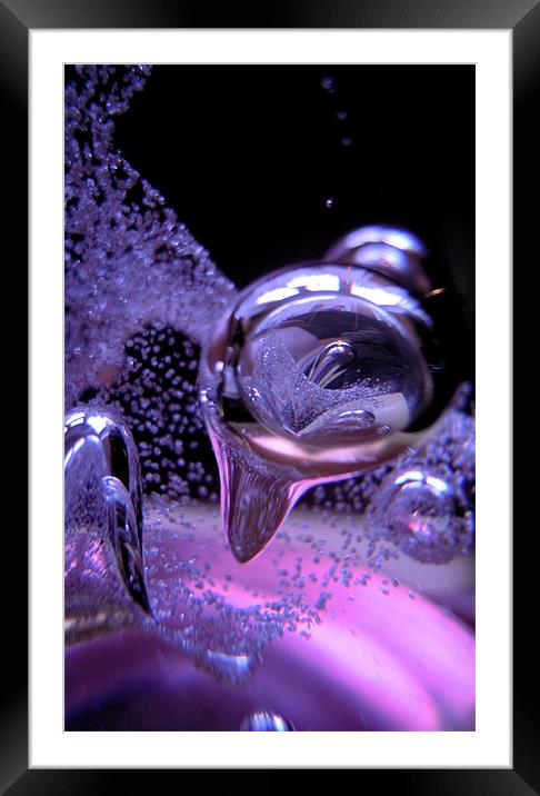 violet bubbles Framed Mounted Print by Heather Newton