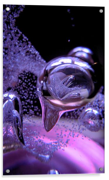 violet bubbles Acrylic by Heather Newton