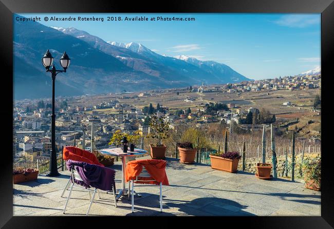 Dining with a view - Italian Alps Framed Print by Alexandre Rotenberg